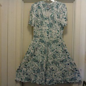 VINTAGE CAROL ANDERSON  TROPICAL FOLIAGE DRESS 12